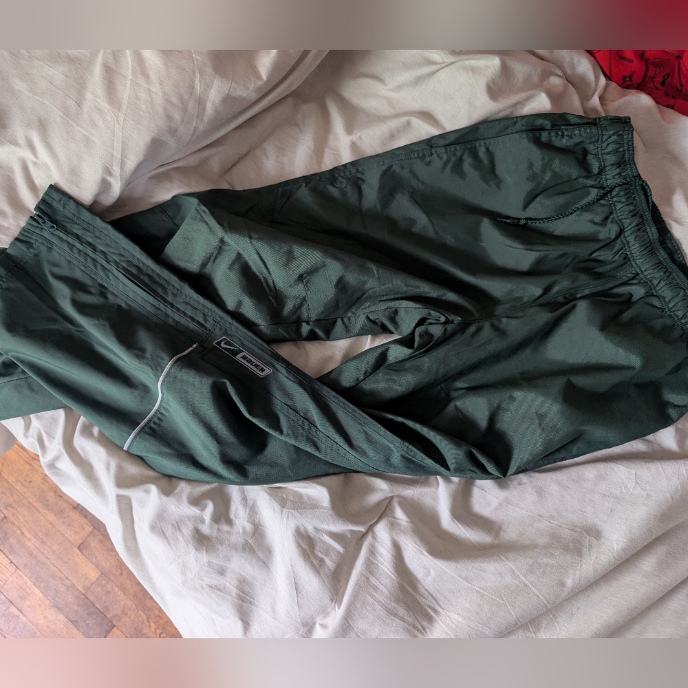 Nike Large Bauer Hockey Pants In Excellent Condition Dark Green Drawstring Youth